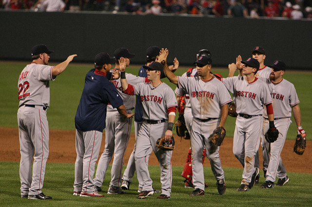 Boston Red Sox Celebrating a Win