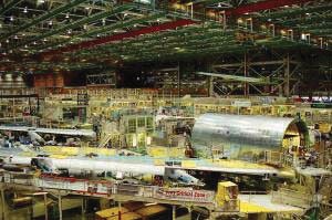 Figure 10.2 Conflicts such as the Air Canada pilot strike can have ripple effects. For example, Air Canada’s parent company threatened to cancel a $6.1 billion contract with Boeing for new planes if they were unable to negotiate an agreement with the pilots who would fly them. Conflict consequences such as these could affect those working at this Boeing Factory in Seattle, Washington. Wikimedia Commons – CC BY-SA 3.0.